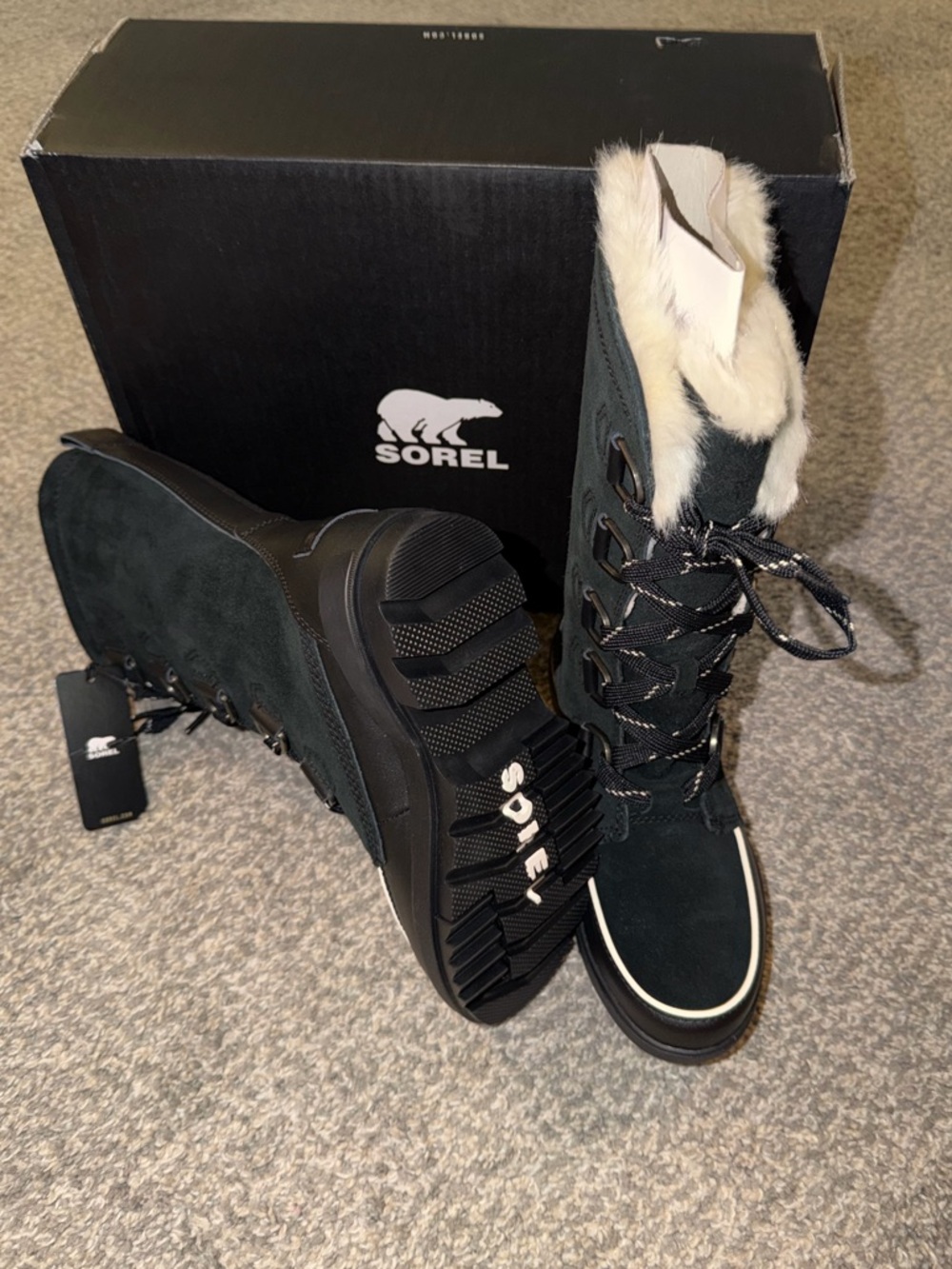 SOREL Tivoli IV Black Leather Waterproof Tall Boots - Picture 3 of 13